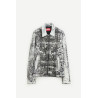 DIESEL BLACK WHITE L PYLON A LEATHER JACKET