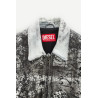 DIESEL BLACK WHITE L PYLON A LEATHER JACKET
