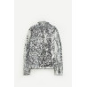 DIESEL BLACK WHITE L PYLON A LEATHER JACKET