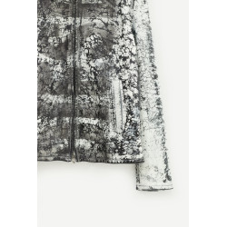 DIESEL BLACK WHITE L PYLON A LEATHER JACKET