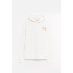 MARNI WHITE DRIPPING FLORAL HOODIE SWEATSHIRT