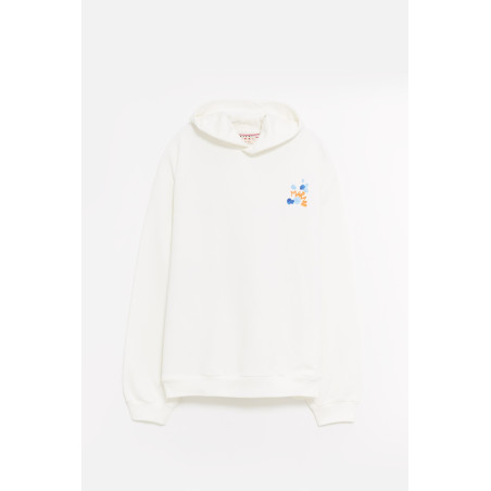 MARNI WHITE DRIPPING FLORAL HOODIE SWEATSHIRT