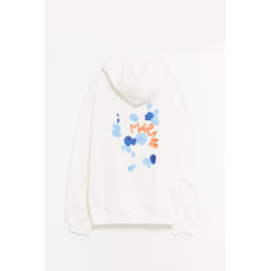 MARNI WHITE DRIPPING FLORAL HOODIE SWEATSHIRT