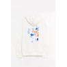 MARNI WHITE DRIPPING FLORAL HOODIE SWEATSHIRT