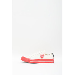 COMME DES GARCONS PLAY CONVERSE WHITE P1K123 CHUCK TAYLOR 70 LOW SNEAKERS