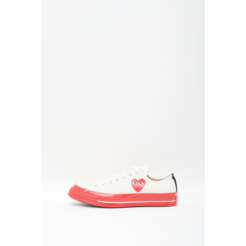 COMME DES GARCONS PLAY CONVERSE WHITE P1K123 CHUCK TAYLOR 70 LOW SNEAKERS