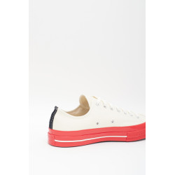 COMME DES GARCONS PLAY CONVERSE WHITE P1K123 CHUCK TAYLOR 70 LOW SNEAKERS