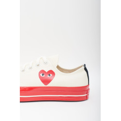COMME DES GARCONS PLAY CONVERSE WHITE P1K123 CHUCK TAYLOR 70 LOW SNEAKERS