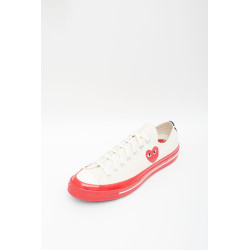 COMME DES GARCONS PLAY CONVERSE WHITE P1K123 CHUCK TAYLOR 70 LOW SNEAKERS