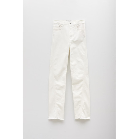 LANVIN OPTIC WHITE DENIM TWISTED REGULAR PANT