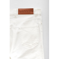 LANVIN OPTIC WHITE DENIM TWISTED REGULAR PANT