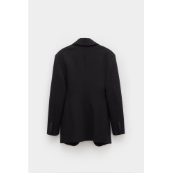 LANVIN BLACK WAISTED SINGLE BREASTED JACKET