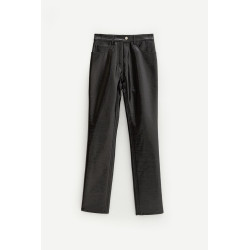 COURREGES BLACK REEDITION 5 POCKET VINYL PANTS