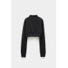 COURREGES BLACK MAXI RIB TRACKSUIT CROPPED JACKET