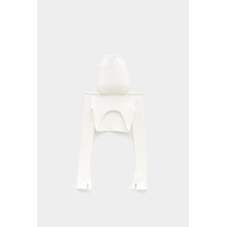 COURREGES HERITAGE WHITE RIB KNIT HOLLISTIC BRA