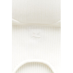 COURREGES HERITAGE WHITE RIB KNIT HOLLISTIC BRA