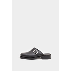 OUR LEGACY BLACK LEATHER CAMION MULE