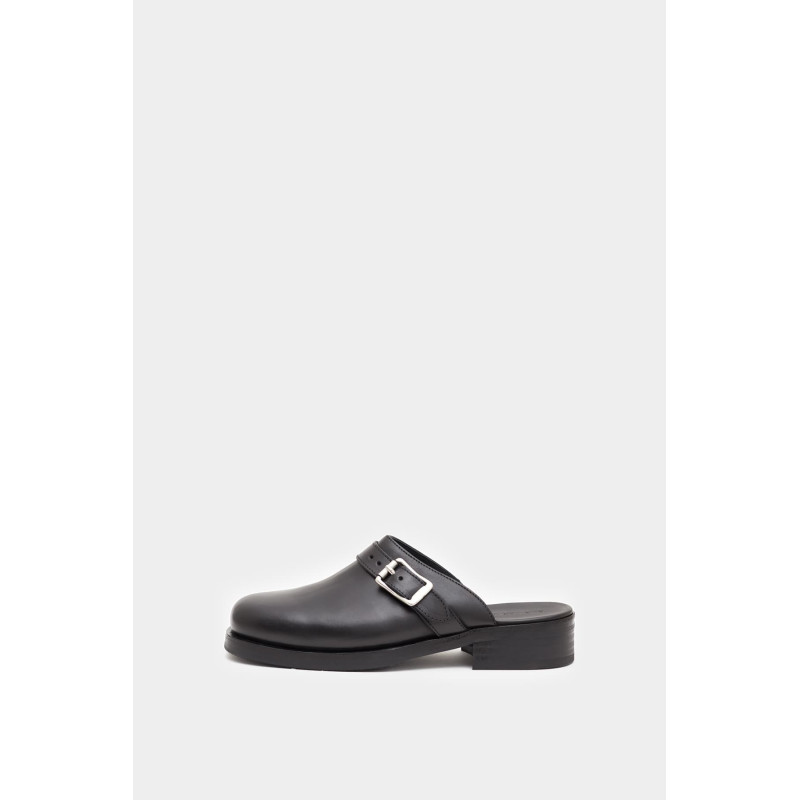 OUR LEGACY BLACK LEATHER CAMION MULE