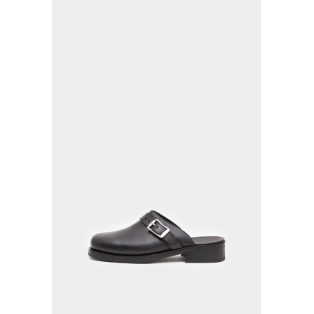 OUR LEGACY BLACK LEATHER CAMION MULE