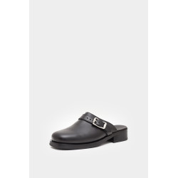 OUR LEGACY BLACK LEATHER CAMION MULE