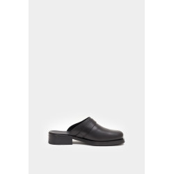 OUR LEGACY BLACK LEATHER CAMION MULE