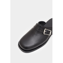 OUR LEGACY BLACK LEATHER CAMION MULE
