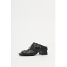 COURREGES BLACK GOGO LEATHER MULES