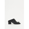 COURREGES BLACK GOGO LEATHER MULES