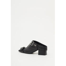 COURREGES BLACK GOGO LEATHER MULES