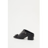 COURREGES BLACK GOGO LEATHER MULES