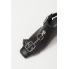 COURREGES BLACK GOGO LEATHER MULES