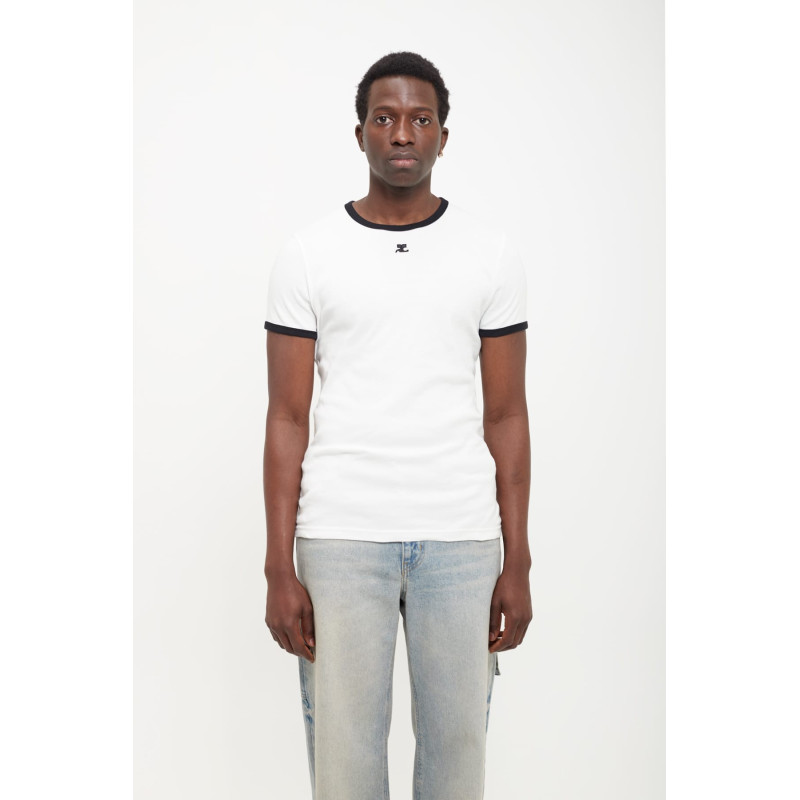 COURREGES HERITAGE WHITE REEDITION CONTRAST T SHIRT