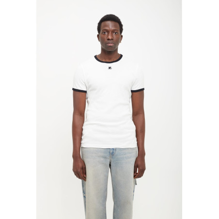 COURREGES HERITAGE WHITE REEDITION CONTRAST T SHIRT