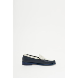 RHUDE NAVY WHITE SLIP ON LOAFER