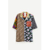 MARINE SERRE MULTI REGENERATED SILK SCARVES BOWLING SHIRT